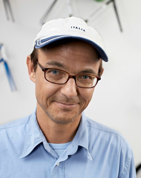 portrait of a man in a bikestore